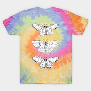 Stacked Butterflies Black and White T-Shirt